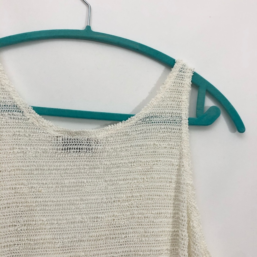 J Valdi White Net Mesh Top Throwover W Brown Tie - image 6